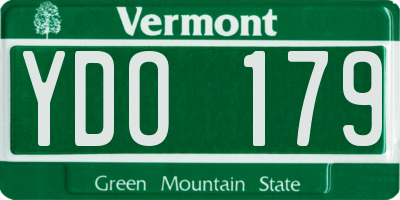 VT license plate YDO179