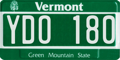 VT license plate YDO180