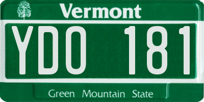 VT license plate YDO181