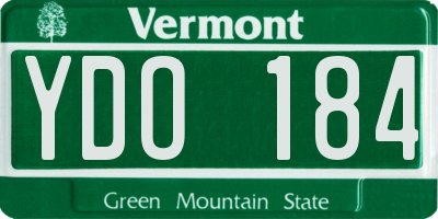 VT license plate YDO184