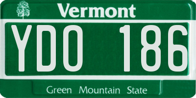 VT license plate YDO186