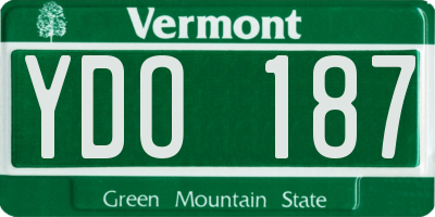 VT license plate YDO187