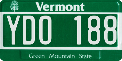 VT license plate YDO188