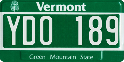 VT license plate YDO189
