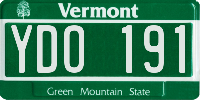 VT license plate YDO191