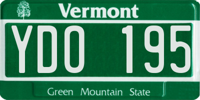 VT license plate YDO195