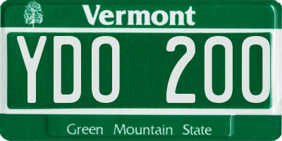 VT license plate YDO200