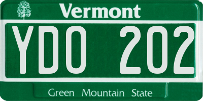 VT license plate YDO202