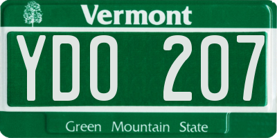VT license plate YDO207