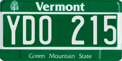 VT license plate YDO215