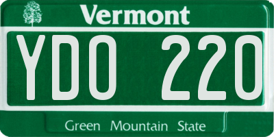 VT license plate YDO220