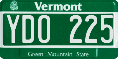 VT license plate YDO225