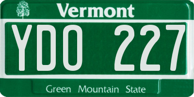 VT license plate YDO227