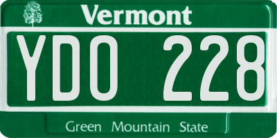 VT license plate YDO228