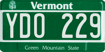 VT license plate YDO229