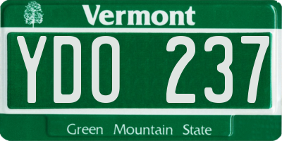 VT license plate YDO237