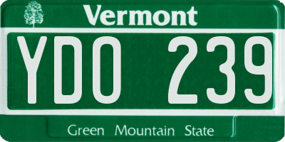 VT license plate YDO239