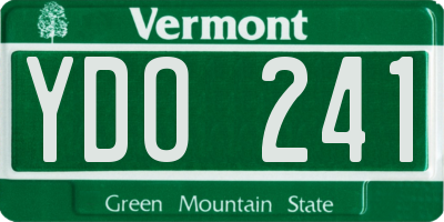 VT license plate YDO241