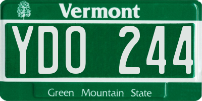 VT license plate YDO244