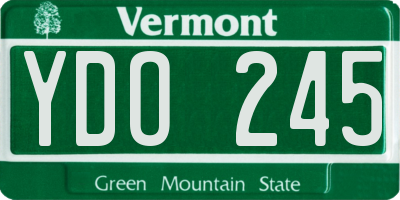 VT license plate YDO245