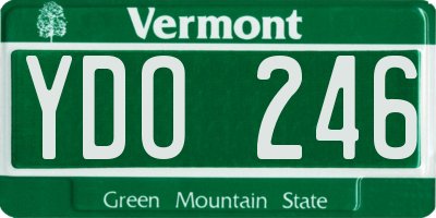 VT license plate YDO246