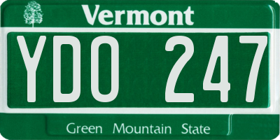 VT license plate YDO247