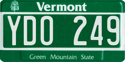 VT license plate YDO249