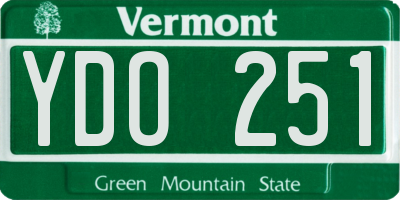 VT license plate YDO251