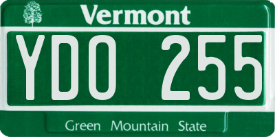 VT license plate YDO255