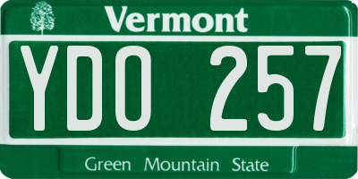 VT license plate YDO257
