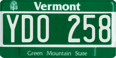VT license plate YDO258