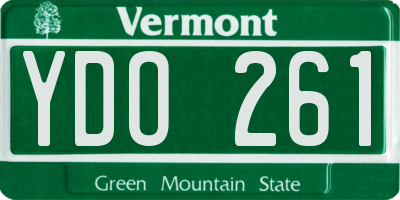 VT license plate YDO261