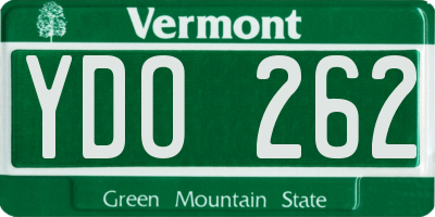VT license plate YDO262