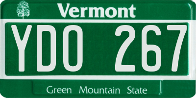 VT license plate YDO267