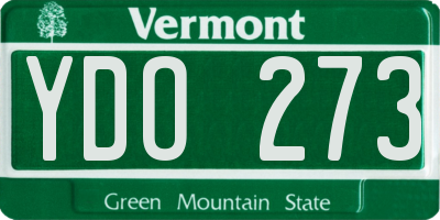 VT license plate YDO273