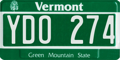 VT license plate YDO274