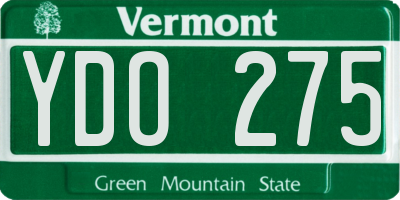VT license plate YDO275