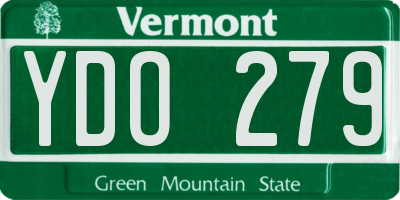 VT license plate YDO279