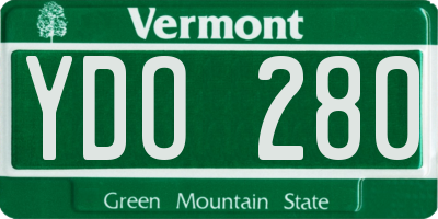 VT license plate YDO280