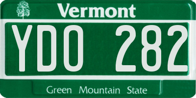 VT license plate YDO282