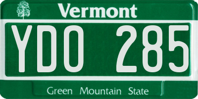VT license plate YDO285