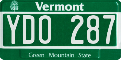VT license plate YDO287