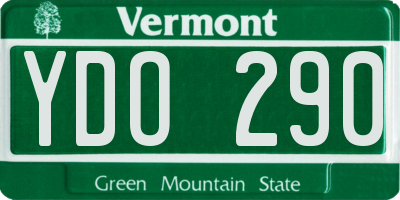 VT license plate YDO290