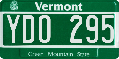 VT license plate YDO295
