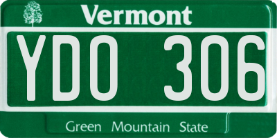 VT license plate YDO306