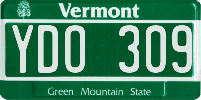 VT license plate YDO309
