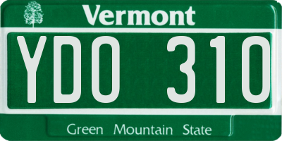 VT license plate YDO310