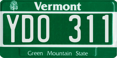 VT license plate YDO311