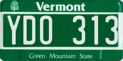 VT license plate YDO313