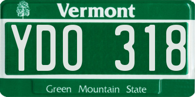 VT license plate YDO318